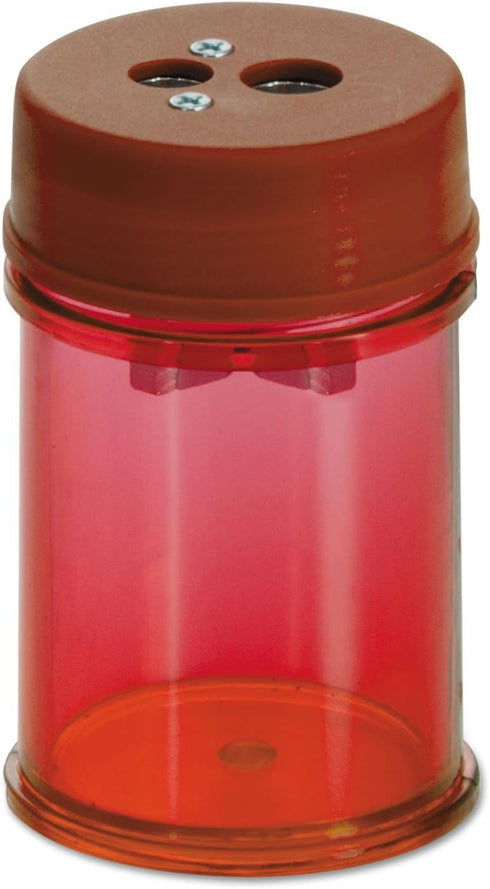 Officemate Twin Pencil/Crayon Sharpener, Red, 2 pk