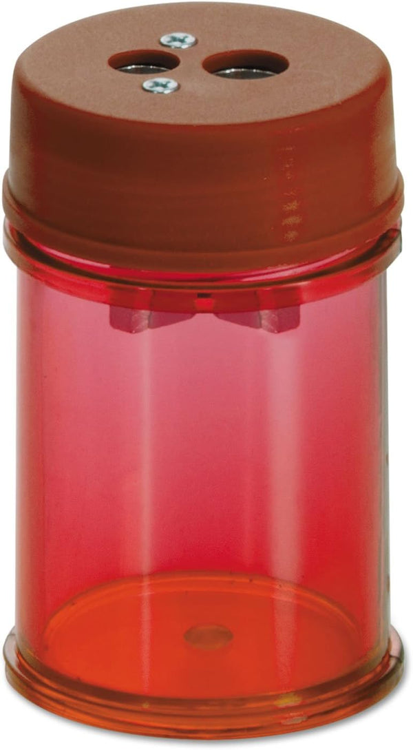 Officemate Twin Pencil/Crayon Sharpener, Red, 2 pk