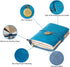 Refillable Leather Journal, Handmade Blue Notebook with Bookmark, Vintage Sketchbook for Writing and Travel