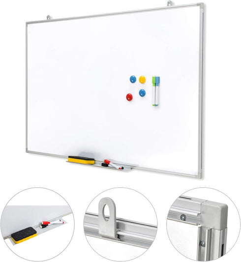 Magnetic Whiteboard/Dry Erase Board 24 x 36 Inch, Lightweight Wall Mount Aluminum Frame