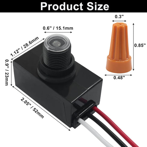 LifCratms 1 Pack 120-277V Dusk to Dawn Sensor for Outdoor Lighting, Photocell Light Sensor, Photoelectric Switch