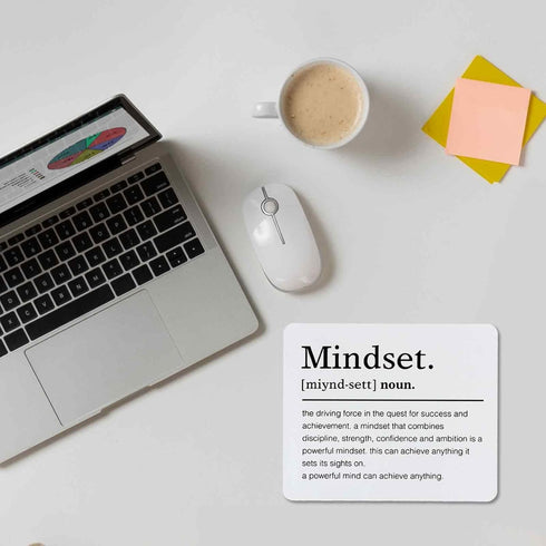 Mindset Definition Inspirational Quotes Mouse Pad, Non-Slip Rubber Base, 9.4 x 7.9 Inch for Desk Decor