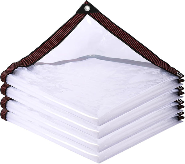 Clear Tarp Waterproof with Grommets 8x16Heavy Duty Clear Plastic Tarp Cover,Clear Vinyl