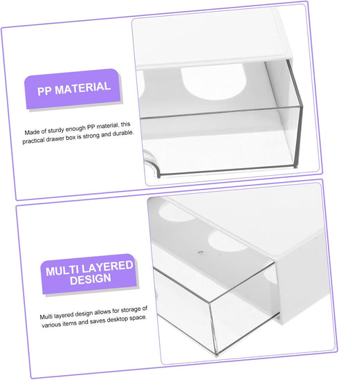 Multi-function Desk Organizer with Drawer Storage Versatile Container for Office Home Use for Makeup Stationery