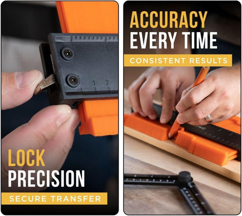 Contour Gauge Profile Tool With Lock (10 Inches) - Corner Measuring Tool - Angle Finder - Super Gauge Shape and Outline Tool - Measuring Tool for Odd Shapes - Carpenter Woodworking Essentials