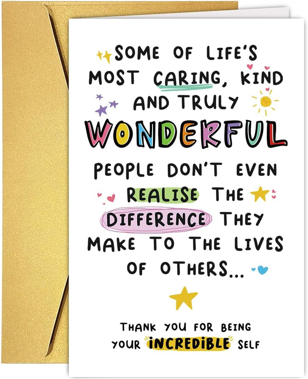 PUGAILA Lovely Thank You Card for Women Men, Cute Birthday Gift for Bestie