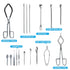 Basic Starter Scientific Lab Tools Pack - Chemistry Set with Crucible Tongs, Lab Spatula, Test Tube Clamps, Stainless