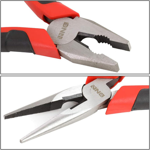 DNA Motoring 2 Piece Pliers Set, 6-1/2 Inch Hand Tools with Durable Jaws