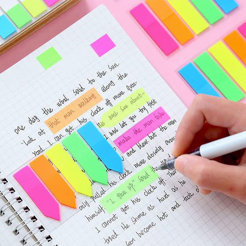 Sticky Notes Flags 1120 Pcs, 7 Color Index Tabs Bright Colors Page Index Stickers for Bookmarks