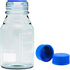 250ml Reagent Media Bottle, Graduated Glass Round Storage Bottle with Blue GL45 Screw Cap, Clear