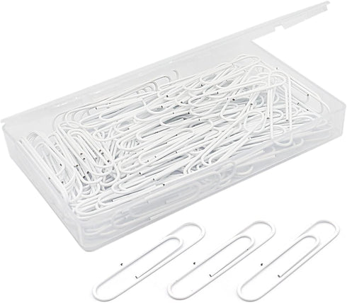 Jumbo Paper Clips, Large 50mm/2 Inches, 100 Clips/Box in White