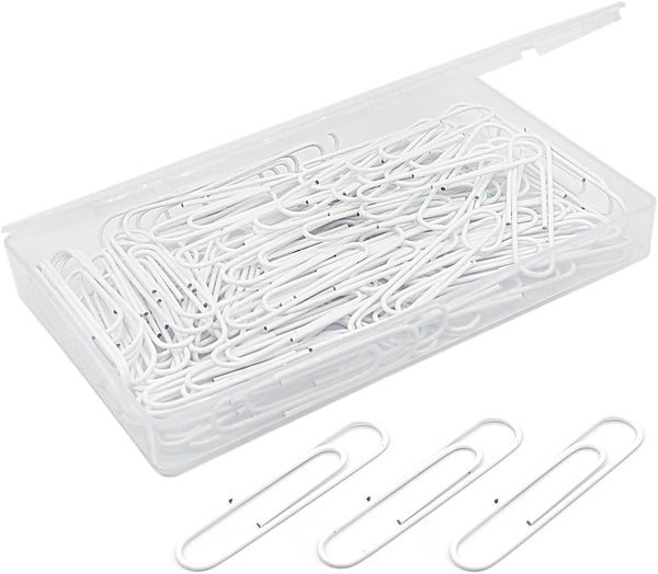 Jumbo Paper Clips, Large 50mm/2 Inches, 100 Clips/Box in White