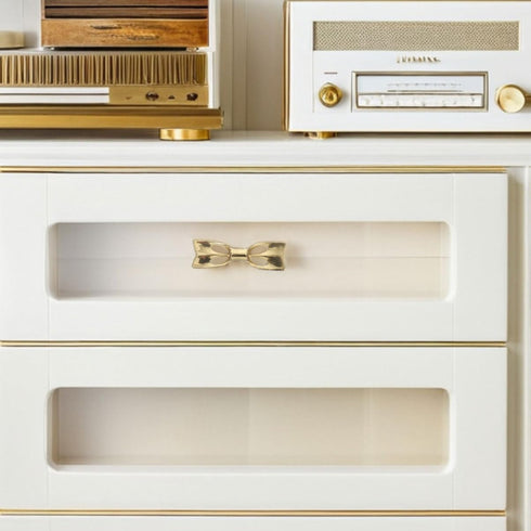 2sets Uonlytech Retro Brass Bow Drawer Pulls for Cabinets and Dressers Unique Bowknot Design Handles for Wardrobe