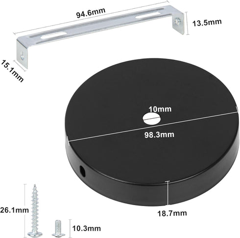 2 Packs 10cm) Canopy Kit, Chandelier Ceiling Fixture Cover Plate, Light Kit With All Mounting Hardware for Pendant