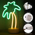 Summer ENUOLI Coconut Palm tree Neon Signs LED Battery Operated USB Powered Neon Light with Holder Base for Party