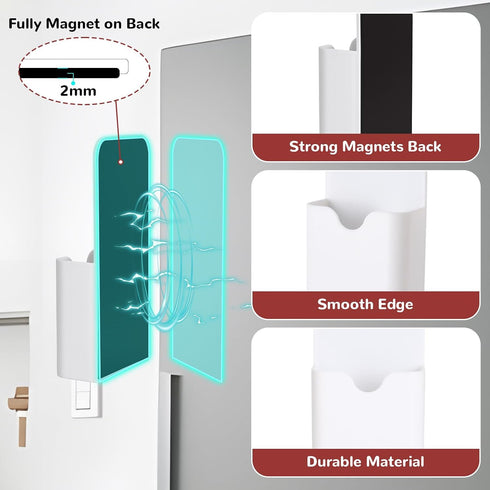 EMUTOL 2 Pcs Magnetic Pen Holders, Plastic Magnetic Dry Erase Marker Holder, Magnet Pen Pencil Marker Storage Organizer