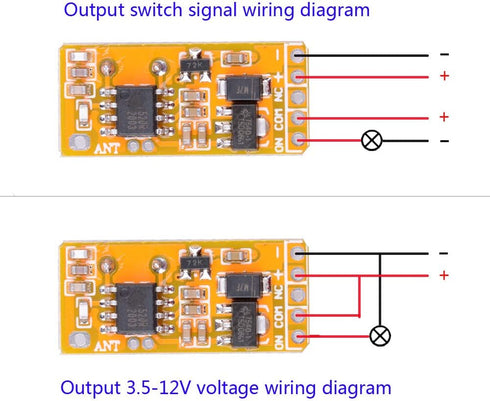 ZABLL 3.7V 12V 5V 433Mhz DC - Mini Size Relay Remote Control Switch, Wireless RF Momentary Switch with Delay Function