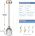 TALOYA Pendant Light with Blue Tulip Glass Lampshade, Brass Vintage Pendant Light Adjustable Hanging Light for Kitchen