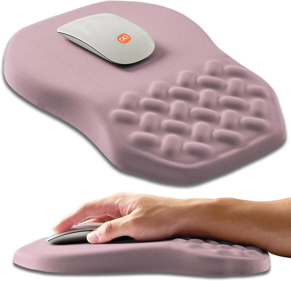 Ergonomic Slope Mouse Pad with Wrist Support, Carpal Tunnel Pain Relief with Massage Bulge, Memory Foam