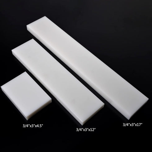 HDPE Block PE Polyethylene Rectangular Hard Plastic Tapping Block, High Density Sheet for DIY Projects (4pcs, White)
