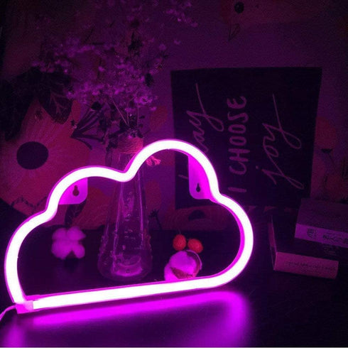 YouOKLight Neon Cloud Sign, LED Wall Light Night Lights, Battery or USB Powered for Bedroom Decor, Pink