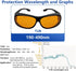 OD6 Laser Safety Glasses, UV Light Violet Blue for 405nm, 445nm, 450nm, 473nm Laser Protection