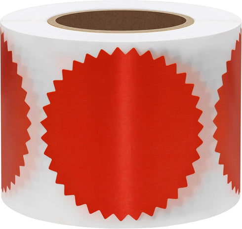 Hybsk 300pcs Bright Red Notary Seals, 2 Inch Embossing Stickers, Certificate Sealing Labels with Serrated Edge