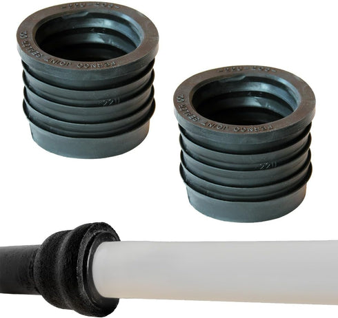 Fernco P22U-205 2-in. Service Weight Cast Iron Hub to 2-in. Sch. 40 PVC Compression Donut, 2-Pack