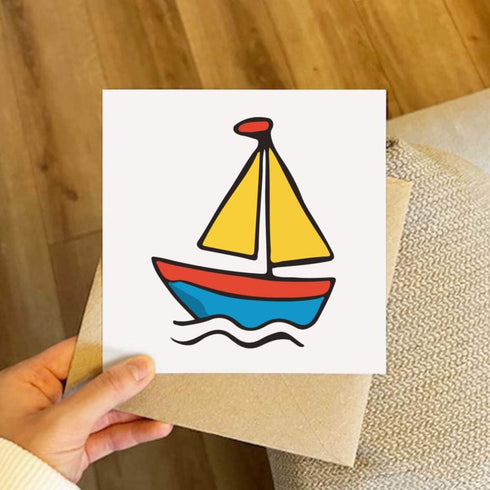 Azeeda (GC00078743) 'Sail Boat Toy' Blank Greeting Card