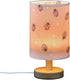 Dussdil Cute Hearts Pink Ladybug Table Lamp for Bedroom Bedside Lamp Desk Lamps Cylinder Nightstand Lamp for Living