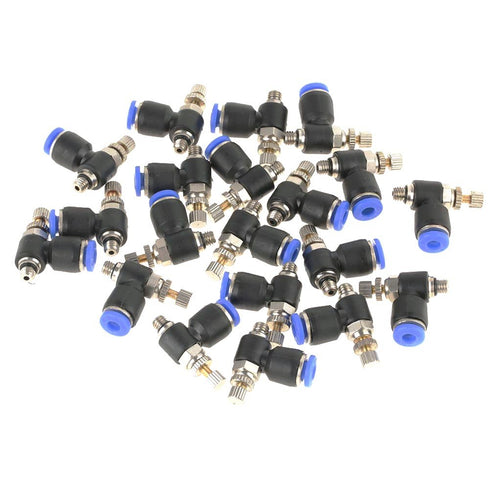 20Pcs M5 Pneumatic Air Flow Speed Control Valve Hose Fitting Quick Connector 360 Rotation