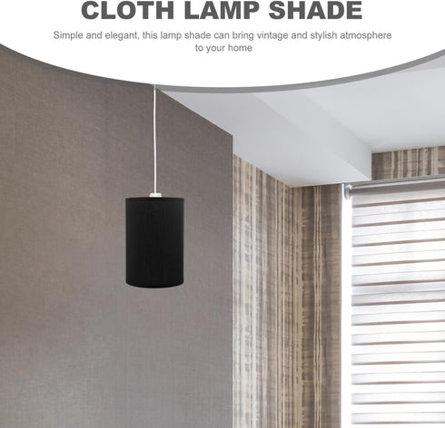 5.51X5.51X7.87 Inch E27 Luxshiny Round Decorative Lampshade Fabric Lamp Cover for Socket Table and Floor Lamp Eye