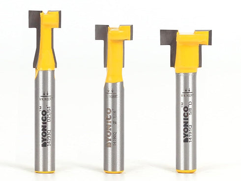 3 Set 1/4-Inch 14392q YONICO T Track T Slot Router Bit Bit Shank