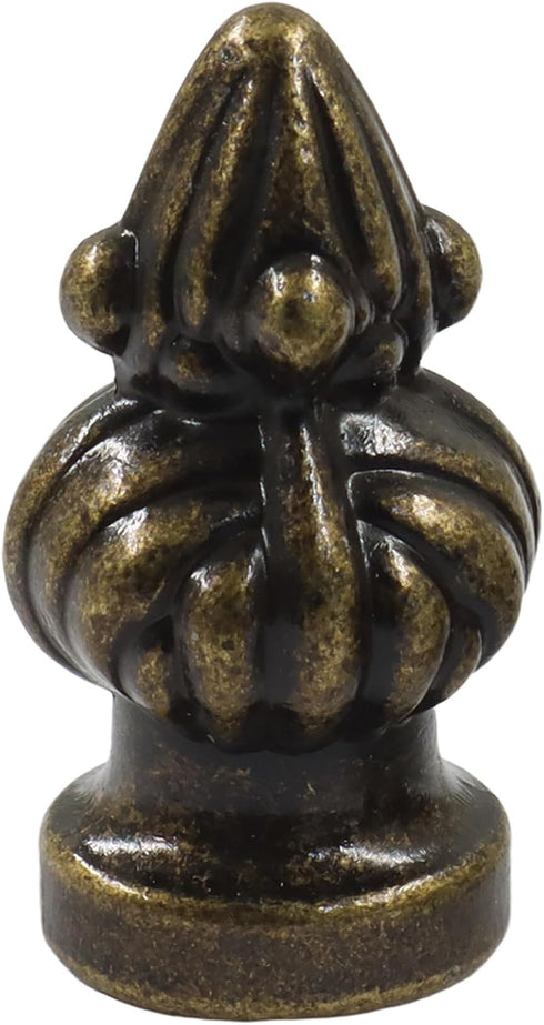 Biaungdo 3/8 Inch 1/4-27 Inch Antique Bronze Lamp Finial Cap Knob with Dual-Thread Screw, Lamp Shade Screw Cap Top