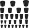 27 Pack (10 Assorted Sizes) 000# - 7# Tapered Lab Bungs, Solid Rubber Stoppers
