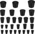 27 Pack (10 Assorted Sizes) 000# - 7# Tapered Lab Bungs, Solid Rubber Stoppers