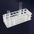 Plastic Test Tube Rack, 24 Holes, Detachable Holder for 25 mm Test Tubes, White Vial Holder (1pcs, 24 Holes)
