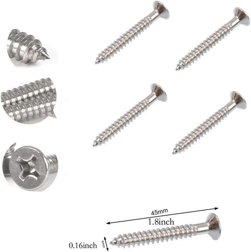 2-Pack M6 Ceiling & Wall Mount Hanging Hardware Fitting Set, 304 Stainless Steel Heavy Duty Strip Pad Eye Hook Plate +
