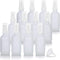 JUVITUS 2 oz Frosted Clear Glass Boston Round Pump Bottle - 12 Pack with Funnel