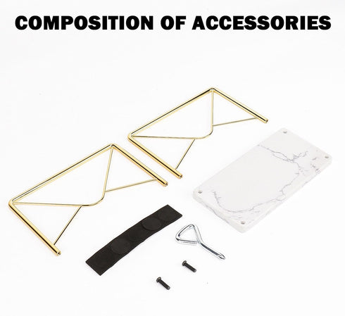 Modern Mail Holder for Home Office, Metal Letter Organizer Sorter for Desk, Marble Base, Envelope Storage Rack