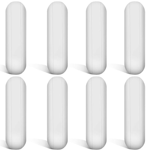 Weewooday 8 Pieces PTFE Magnetic Mixer Stirrer Bar - White Stainless Steel Laboratory Mixing Plate Magnet