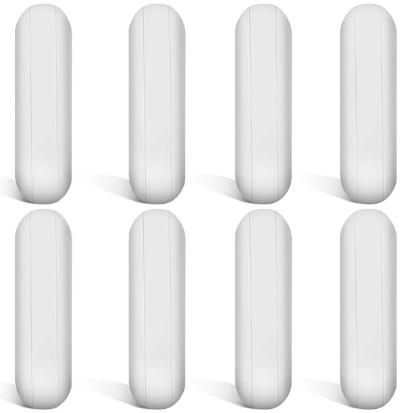 Weewooday 8 Pieces PTFE Magnetic Mixer Stirrer Bar - White Stainless Steel Laboratory Mixing Plate Magnet