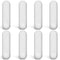 Weewooday 8 Pieces PTFE Magnetic Mixer Stirrer Bar - White Stainless Steel Laboratory Mixing Plate Magnet