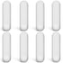 Weewooday 8 Pieces PTFE Magnetic Mixer Stirrer Bar - White Stainless Steel Laboratory Mixing Plate Magnet
