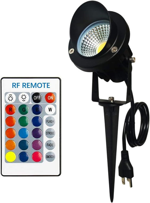Color LED Outdoor Landscape Spotlight Remote 10W RGB Waterproof Spot Light for