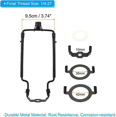 8 9 10 11 Inch 2 Set 3/8 E14 E26 E27 PATIKIL Lamp Harp Kit with Finial, Adjustable Lamp Shade Bracket Holder with IP