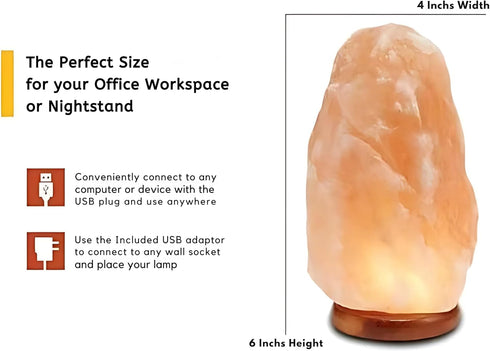 Set 2 Salt Rock Lamp of Small Himalayan Salt Lamp Night Light for Home & Bedroom Dcor
