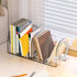 Qsvbeeqj 4 Acrylic Book End for Shelves Compartments Book End Desk Book Stopper Magazine Stand Space Saving Book