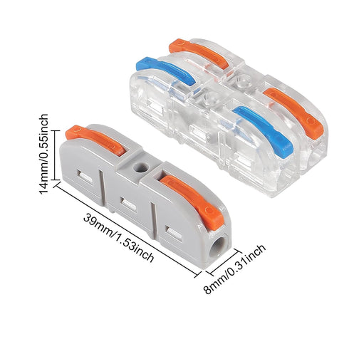 AITRIP 30pcs 1 Conductor Compact Wire Connectors, DIY Inline Electrical Connectors, Quick Connect Wire Terminals