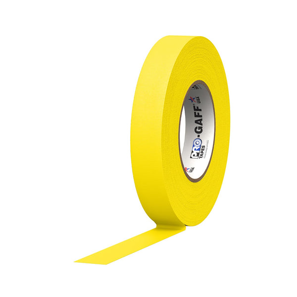 ProTapes Pro Gaff Premium Matte Cloth Gaffer's Tape, 1" Width, 55 yds Length, 11 mils Thick, Yellow (Pack of 1)